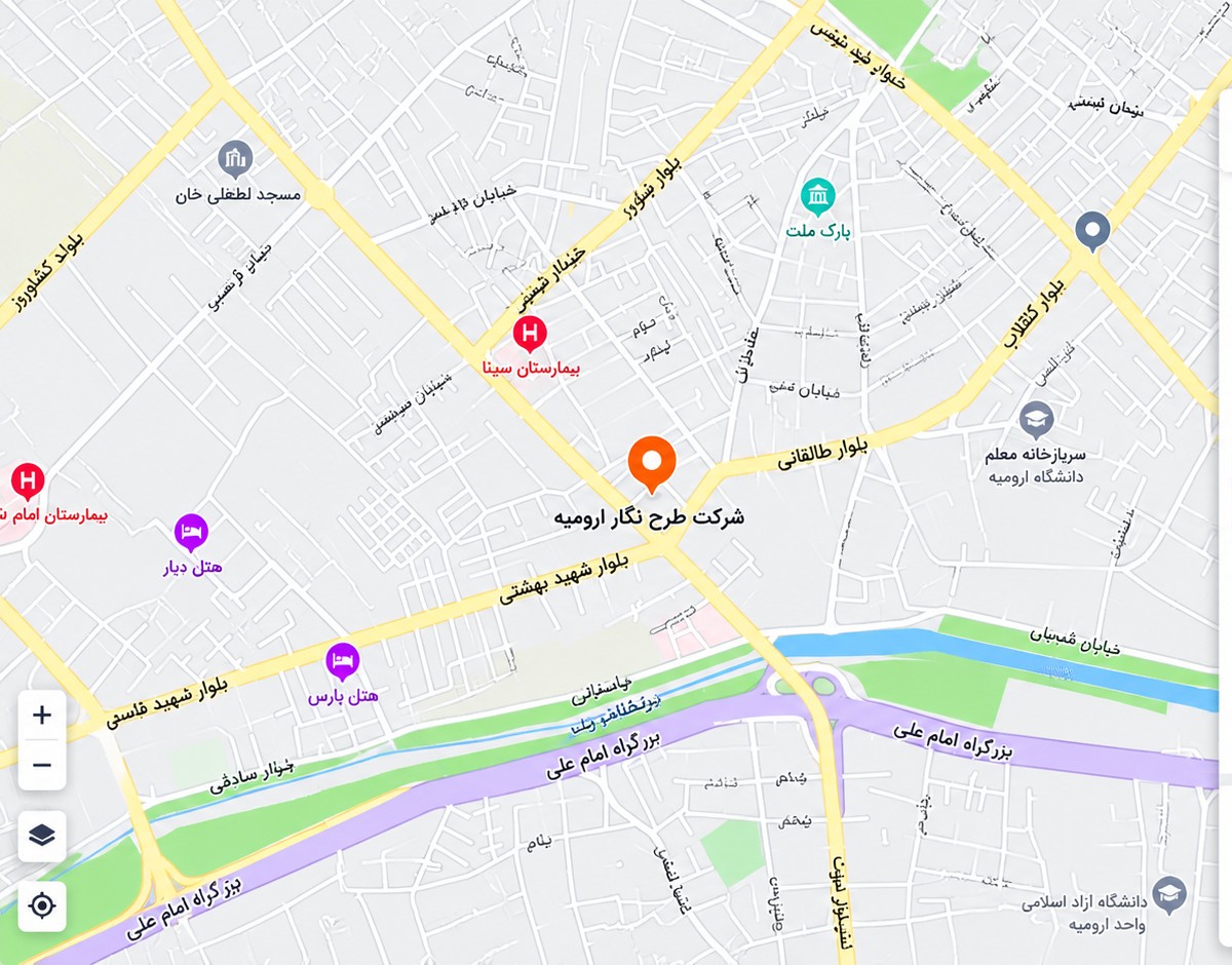 نقشه موقعیت طرح نگار ارومیه